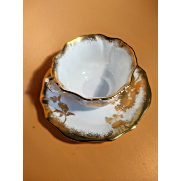 HAMMERSLEY & CO BONE CHINA VINTAGE GOLD PAINTED CUP & SAUCER 1950-1960 - Picture 5 of 14